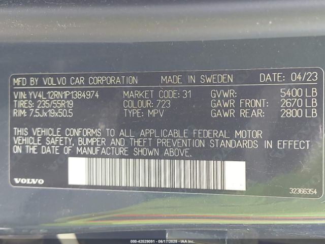 2023 VOLVO XC60 YV4L12RN1P1384974 Photo 8