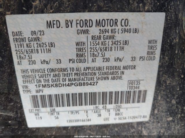 2023 FORD EXPLORER 1FMSK8DH4PGB89427 Photo 8