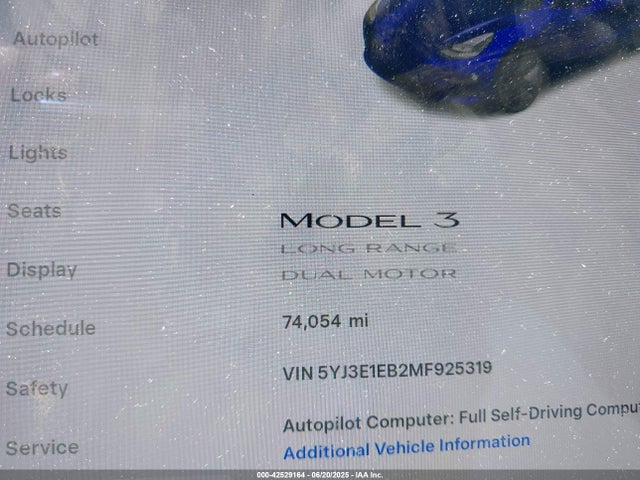 Tesla 2021 2021 5YJ3E1EB2MF925319 Image 14