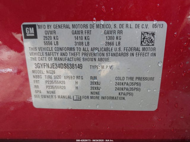 2013 CADILLAC SRX 3GYFNJE34DS638149 Photo 8