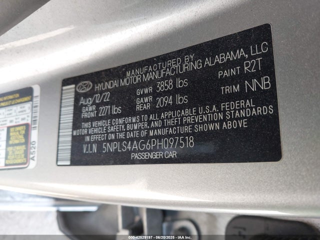 5NPLS4AG6PH097518 Hyundai mpi nu pe