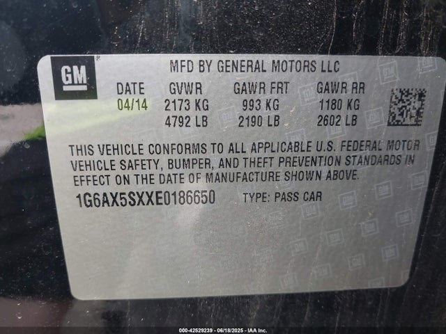 2014 CADILLAC CTS 1G6AX5SXXE0186650 Photo 8