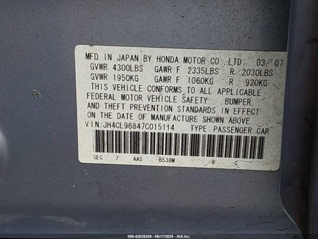 2007 ACURA TSX JH4CL96847C015114 Photo 8