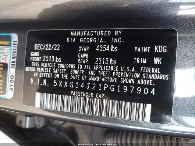 5XXG14J21PG197904 KIA t-gdi gamma ii