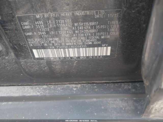 2016 SUBARU OUTBACK 4S4BSACCXG3258335 Photo 8