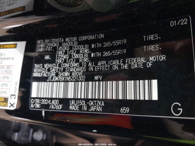 2022 LEXUS GX 460 JTJGM7BX1N5321302 Photo 8