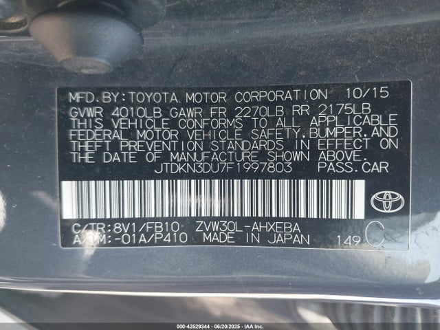 Toyota Prius 2015 JTDKN3DU7F1997803 Image 21