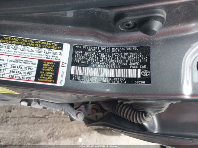 2015 TOYOTA CAMRY 4T1BF1FK2FU975229 Photo 8