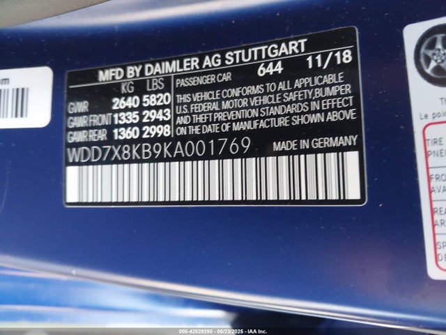 WDD7X8KB9KA001769 Mercedes-Benz m177