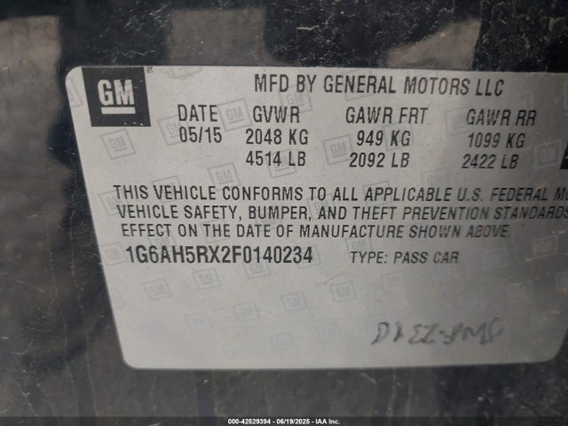 2015 CADILLAC ATS 1G6AH5RX2F0140234 Photo 8