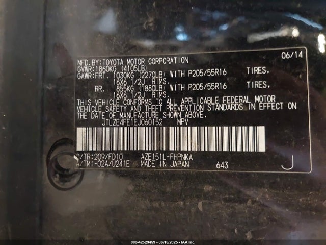 Scion 2az-fe 2014 JTLZE4FE1EJ060152 Image 9