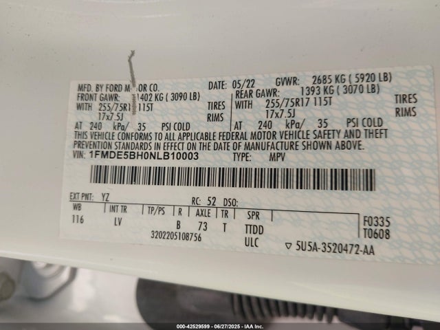 1FMDE5BH0NLB10003 Ford ecoboost