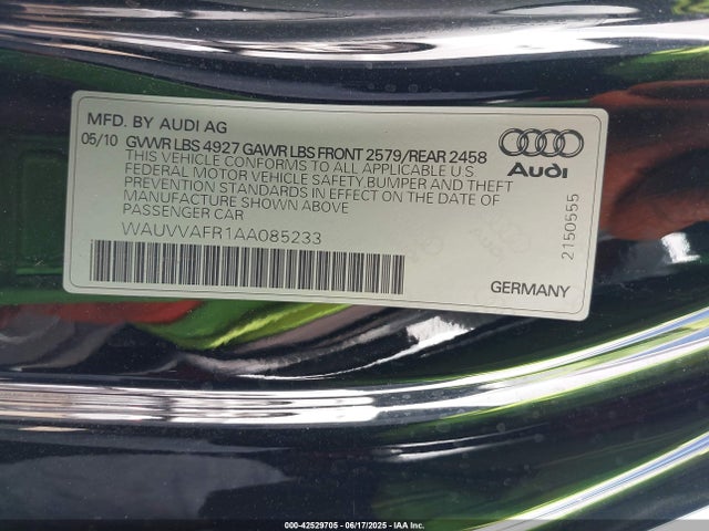 2010 AUDI S5 WAUVVAFR1AA085233 Photo 8