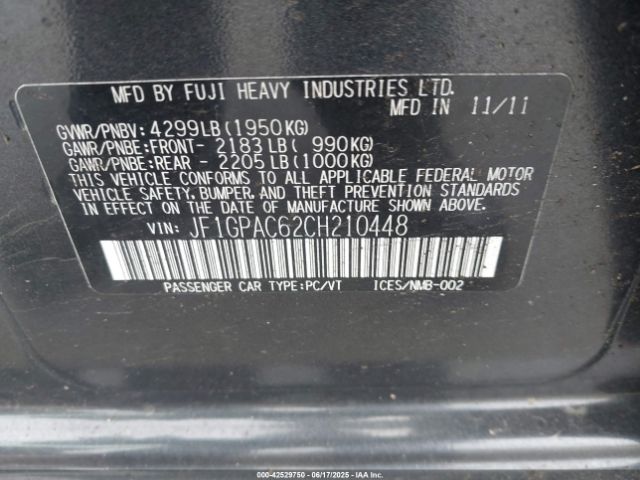 2012 SUBARU IMPREZA JF1GPAC62CH210448 Photo 8