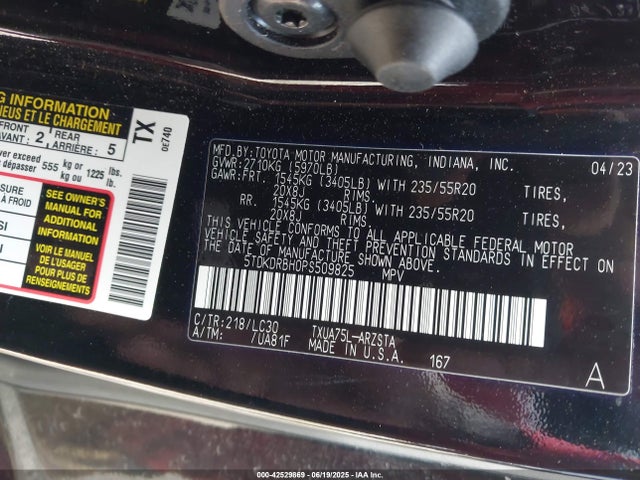 5TDKDRBH0PS509825 Toyota t24a-fts