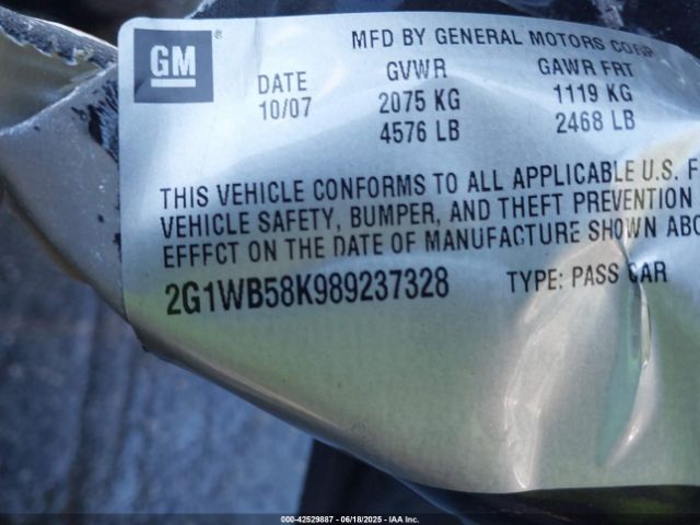 2008 CHEVROLET IMPALA 2G1WB58K989237328 Photo 8
