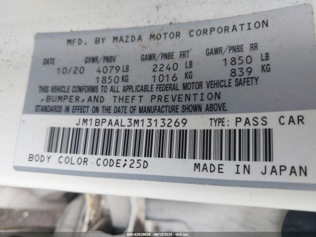2021 MAZDA MAZDA3 JM1BPAAL3M1313269 Photo 8