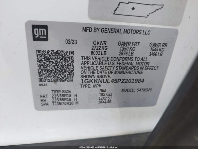 1GKKNUL45PZ201984 GMC lsy