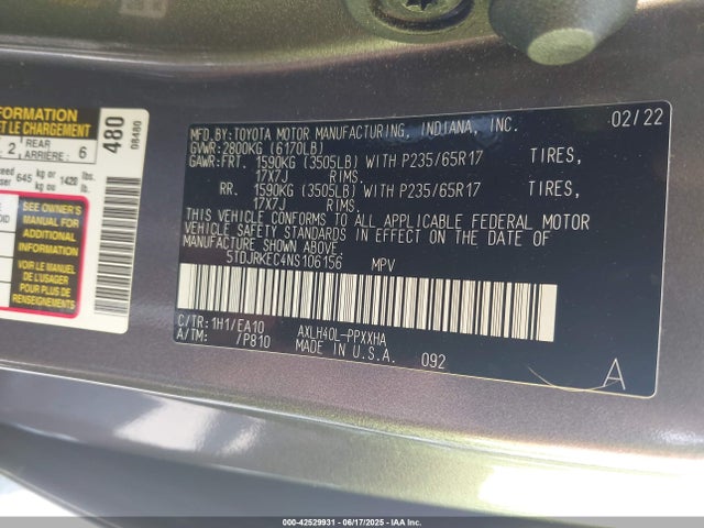 2022 TOYOTA SIENNA 5TDJRKEC4NS106156 Photo 8