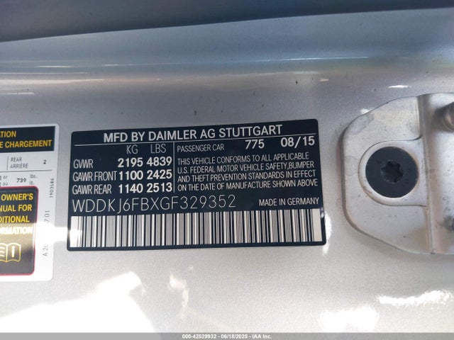 WDDKJ6FBXGF329352 Mercedes-Benz E-Class