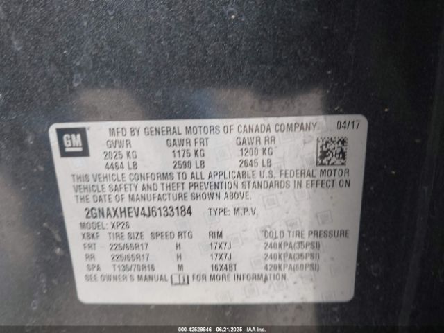 2018 CHEVROLET EQUINOX 2GNAXHEV4J6133184 Photo 8