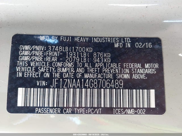 JF1ZNAA14G8706489 Scion fa20