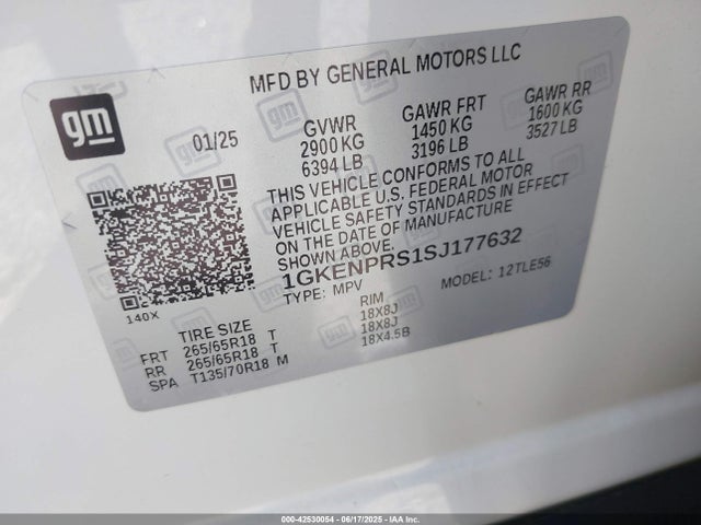 1GKENPRS1SJ177632 GMC lk0