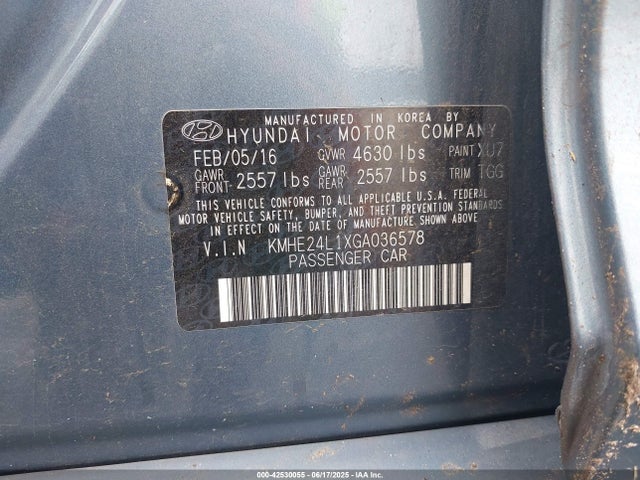 KMHE24L1XGA036578 Hyundai dohc gdi nu