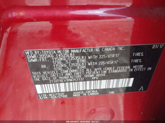 2017 TOYOTA RAV4 2T3ZFREV1HW343132 Photo 8