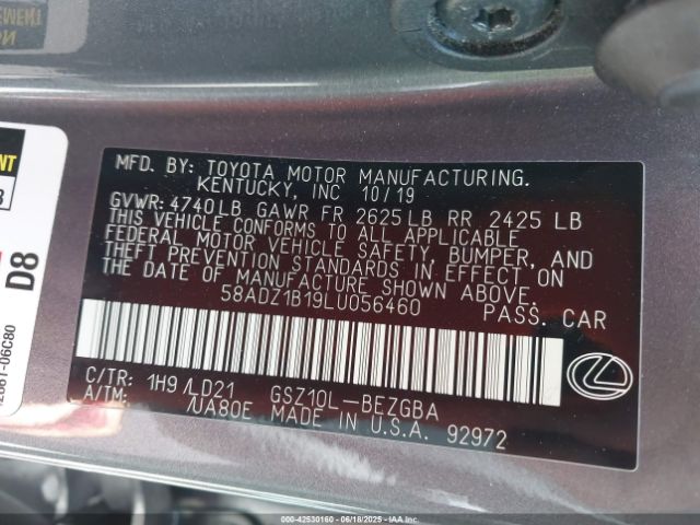 2020 LEXUS ES 350 58ADZ1B19LU056460 Photo 8