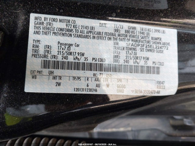 Aukcja sprzedaży 2014 Ford Focus Se, vin: 1FADP3F25EL224772, numer aukcji: 42530167
