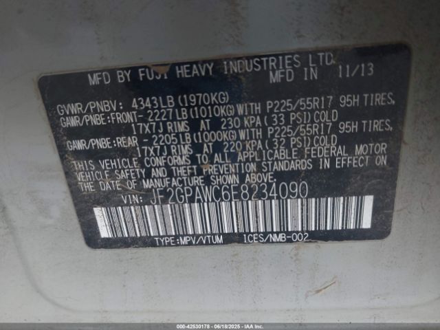 JF2GPAWC6E8234090 Subaru 2.0l na