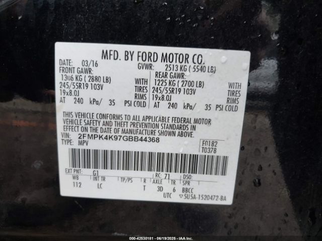 2016 FORD EDGE 2FMPK4K97GBB44368 Photo 8
