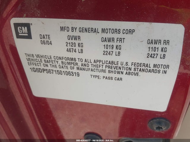 2005 CADILLAC CTS 1G6DP567150106319 Photo 8