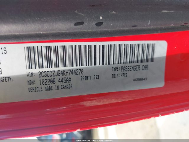 2019 DODGE CHALLENGER 2C3CDZJG4KH744270 Photo 8
