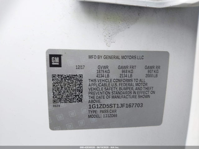 Chevrolet lfv - direct injection, variable valve timing, gen 1 2018 1G1ZD5ST1JF167703 Image 9