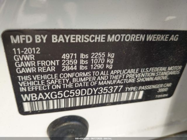 2013 BMW 528I WBAXG5C59DDY35377 Photo 8