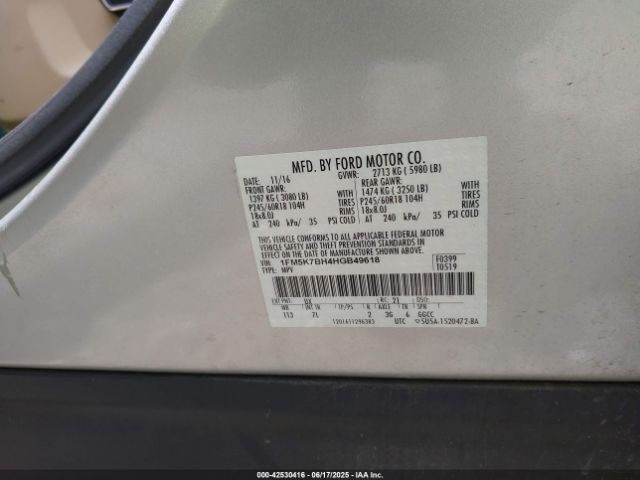 2017 FORD EXPLORER 1FM5K7BH4HGB49618 Photo 8