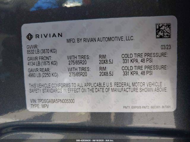2023 RIVIAN R1S 7PDSGABA5PN005300 Photo 8