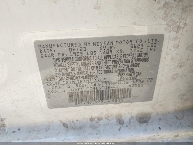 3N1CN8DV7PL825598 Nissan 2023