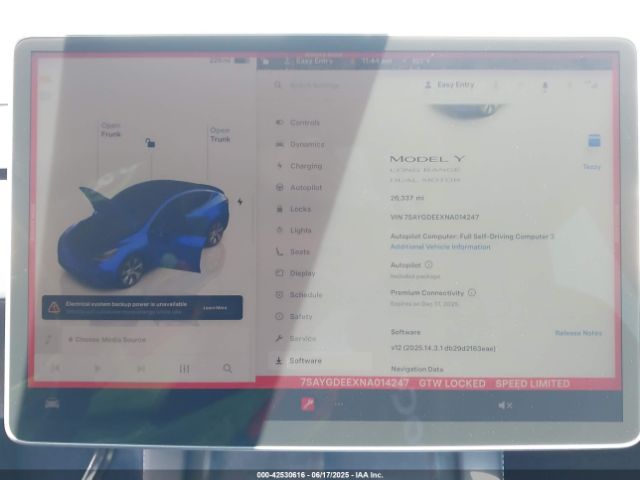 7SAYGDEEXNA014247 Tesla Model Y