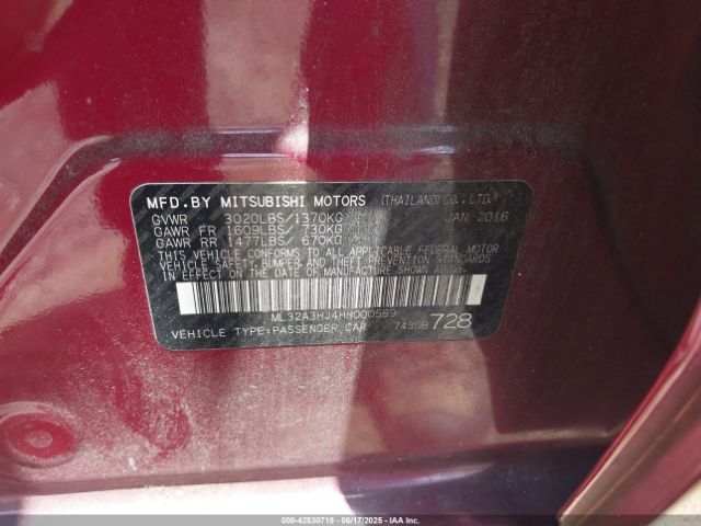 2017 MITSUBISHI MIRAGE ML32A3HJ4HH000569 Photo 8