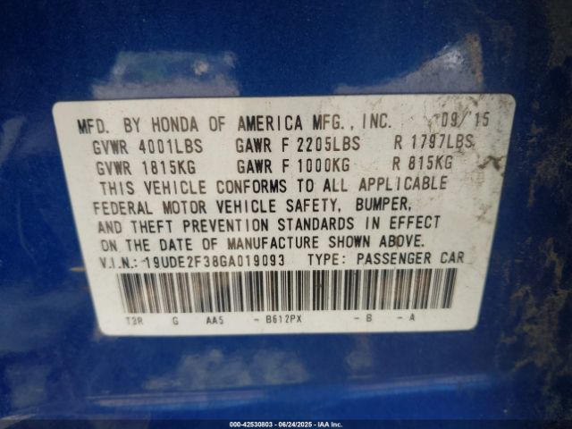 2016 ACURA ILX 19UDE2F38GA019093 Photo 8