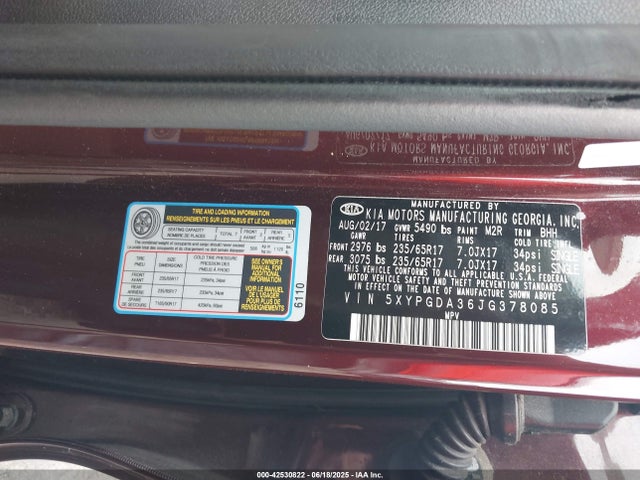 5XYPGDA36JG378085 KIA gdi theta-ii
