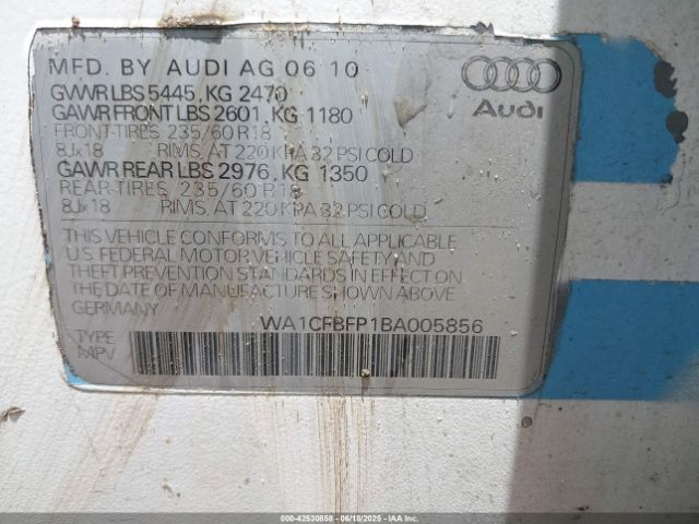 2011 AUDI Q5 WA1CFBFP1BA005856 Photo 8