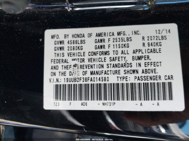 2015 ACURA TLX 19UUB2F36FA014580 Photo 8