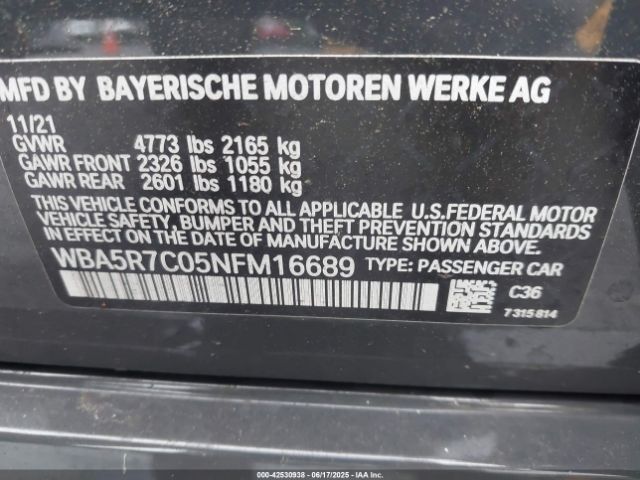 2022 BMW 330I WBA5R7C05NFM16689 Photo 8