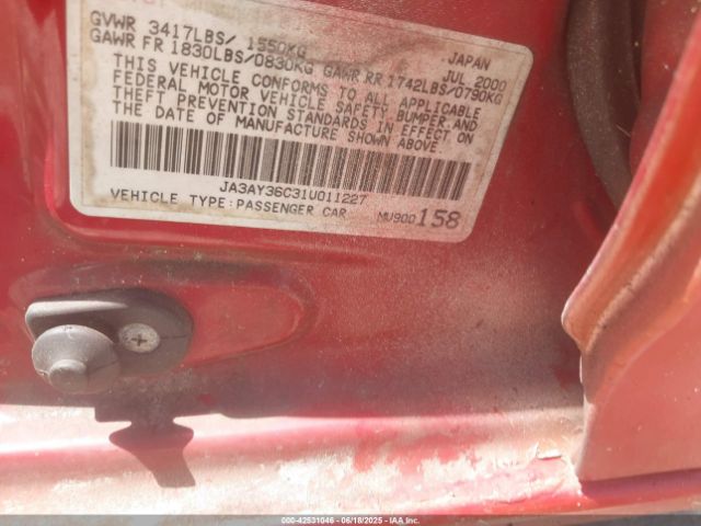2001 MITSUBISHI MIRAGE JA3AY36C31U011227 Photo 8