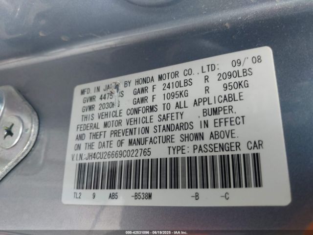 2009 ACURA TSX JH4CU26669C022765 Photo 8