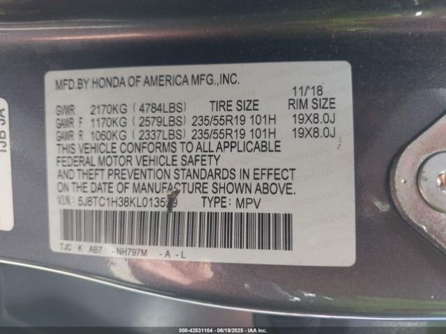 2019 ACURA RDX 5J8TC1H38KL013509 Photo 8